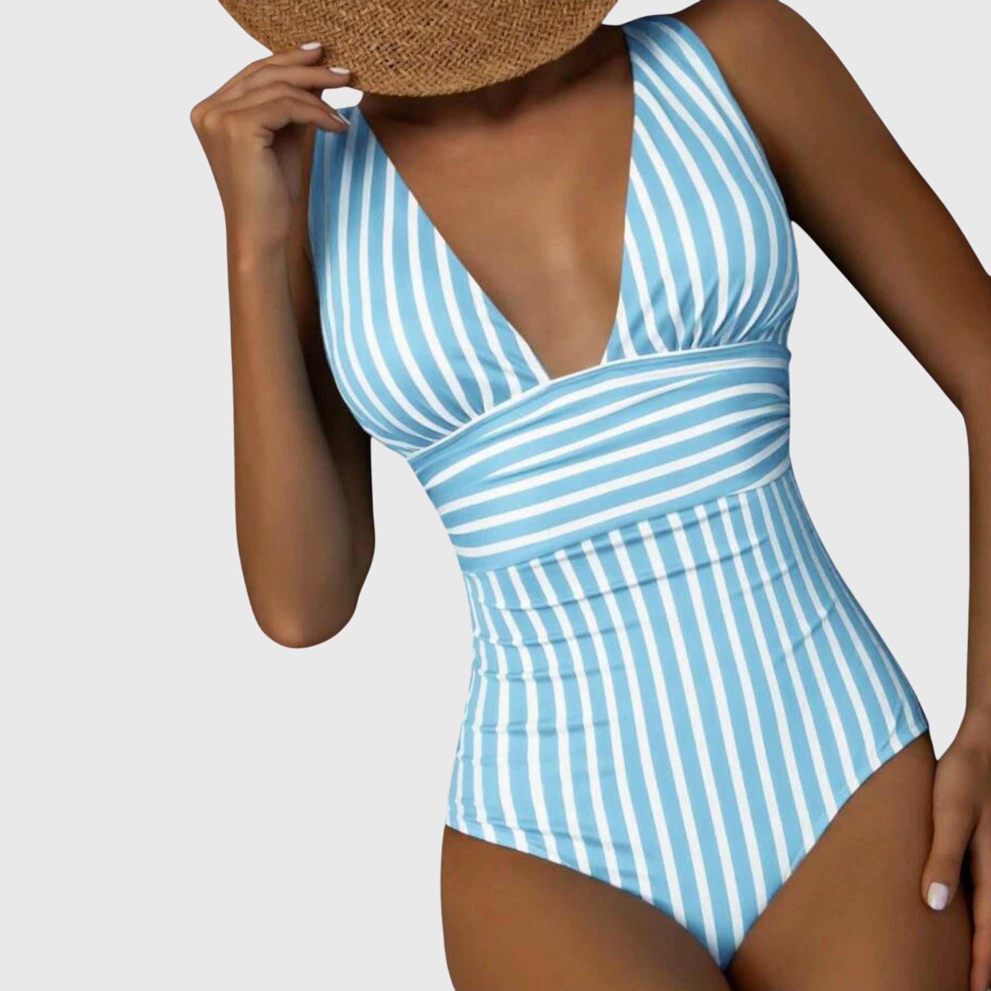 Bañador con rayas Aurora de Vega Madrid, traje de baño de una pieza en tonos vibrantes con diseño a rayas.