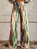 Pantalón estampado boho Isabella de Vega Madrid, con diseño colorido y estilo relajado para mujer.