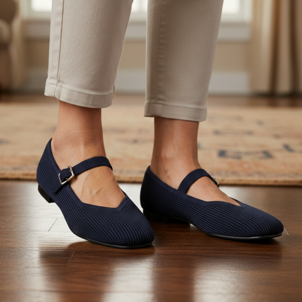 Bailarina Vega Madrid Aveline en punto elegante, calzado femenino con diseño sofisticado y cómodo para uso diario.