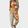 Mono floral multicolor Georgina de Vega Madrid, cómodo y elegante, con diseño vibrante y detalles florales en la prenda.