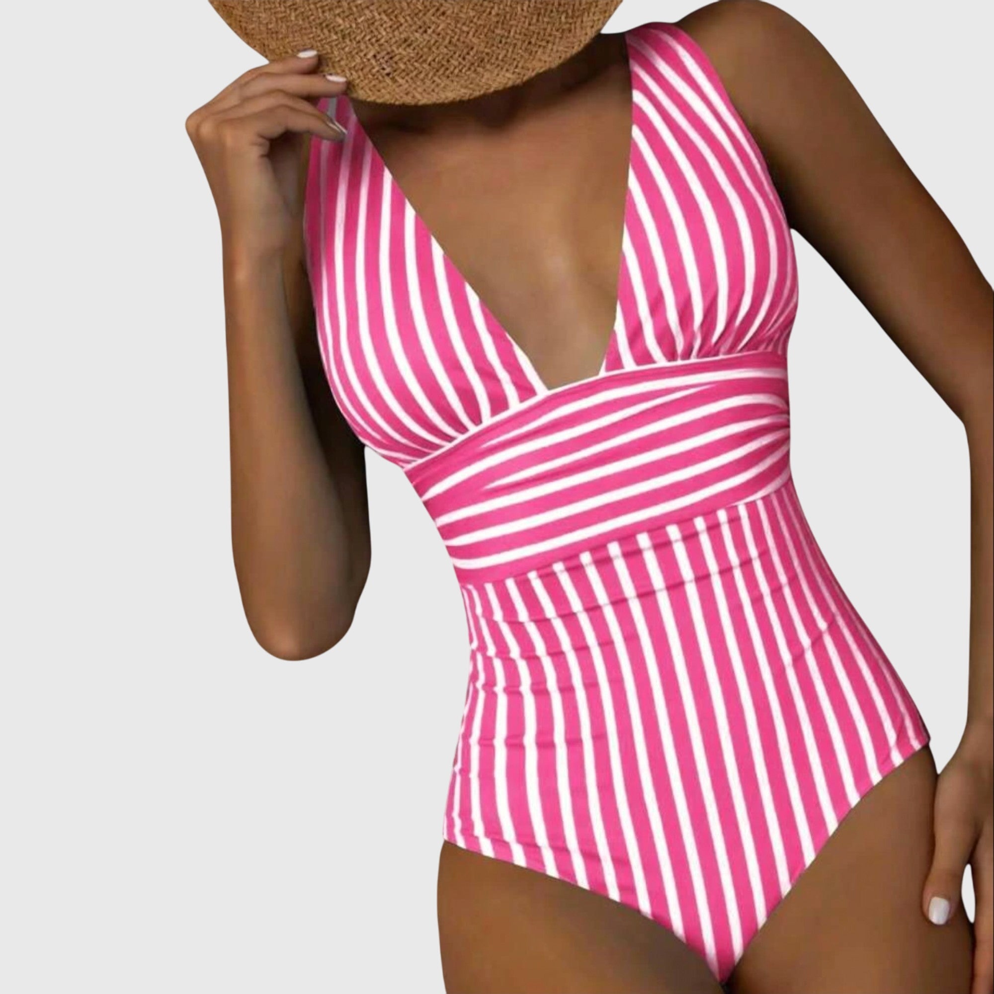 Bañador con rayas Aurora de Vega Madrid, traje de baño de color brillante y diseño a rayas para mujer.