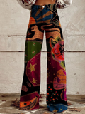 Pantalones bohemios chic Savanna de Vega Madrid con estampado floral y corte suelto, ideales para un estilo casual y elegante.