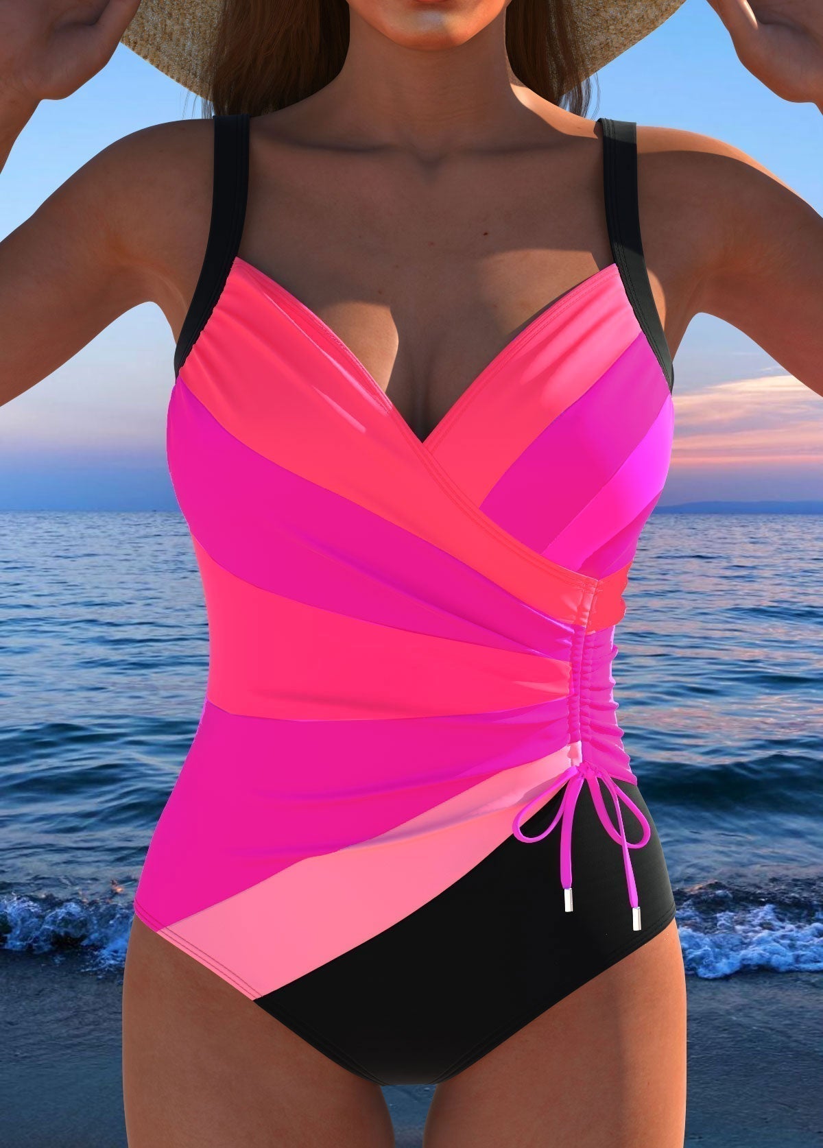 Bañador elegante Vega Madrid Éloria con estampado de colores, diseño moderno y ajustado para mujer.