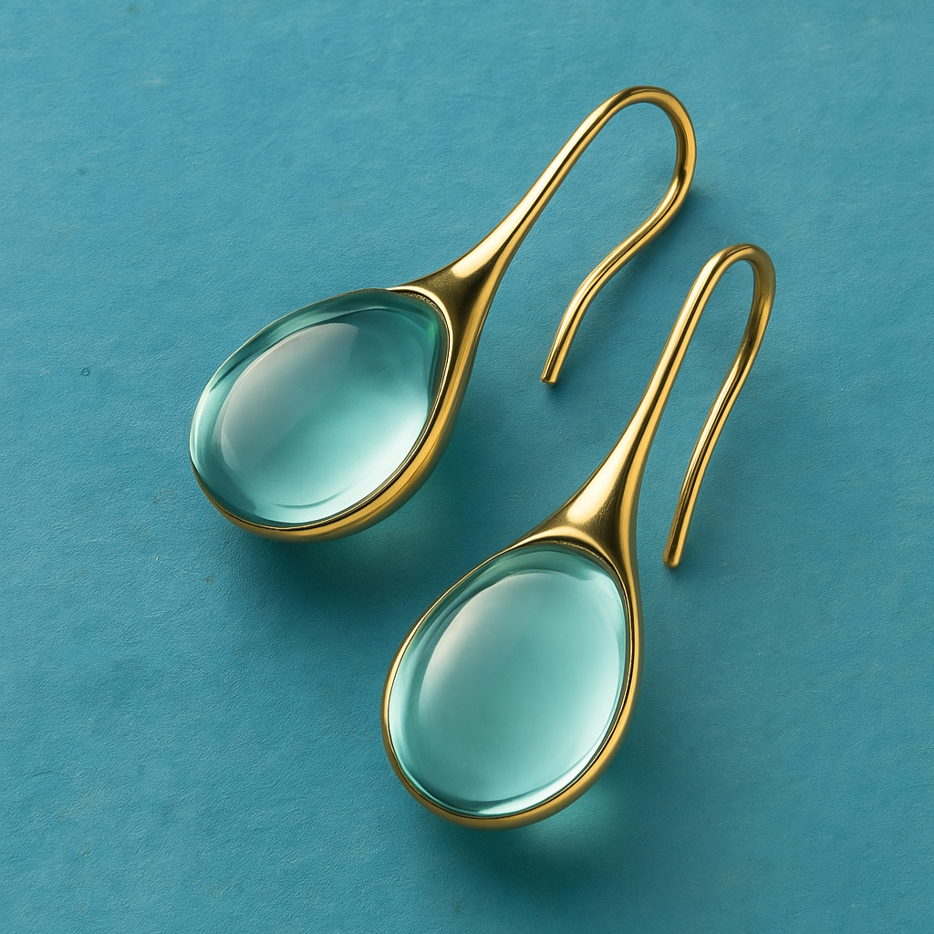 Pendientes colgantes dorados y plateados de Vega Madrid, diseño elegante con detalles brillantes en acabado metálico.