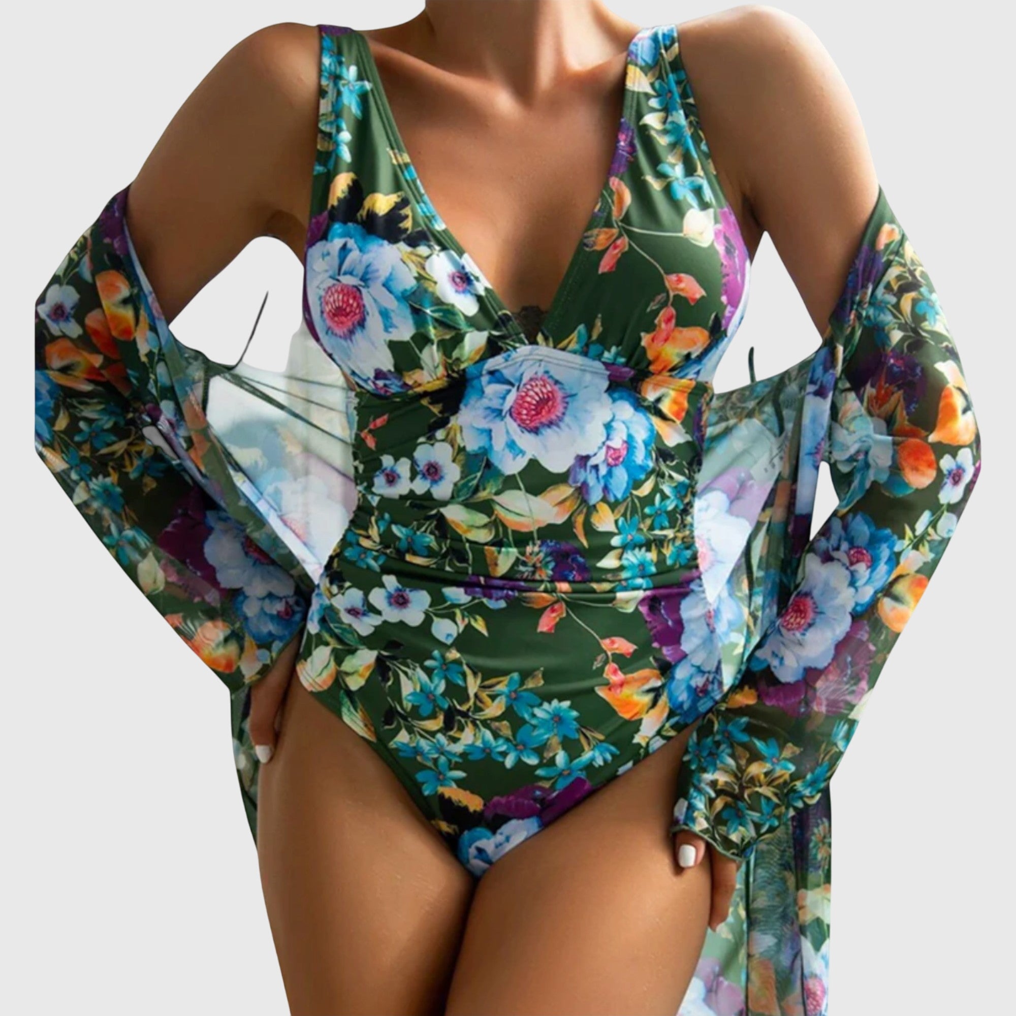 Conjunto de bañador de verano Linnea de Vega Madrid, con top y braguitas en color vibrante, ideal para la playa.