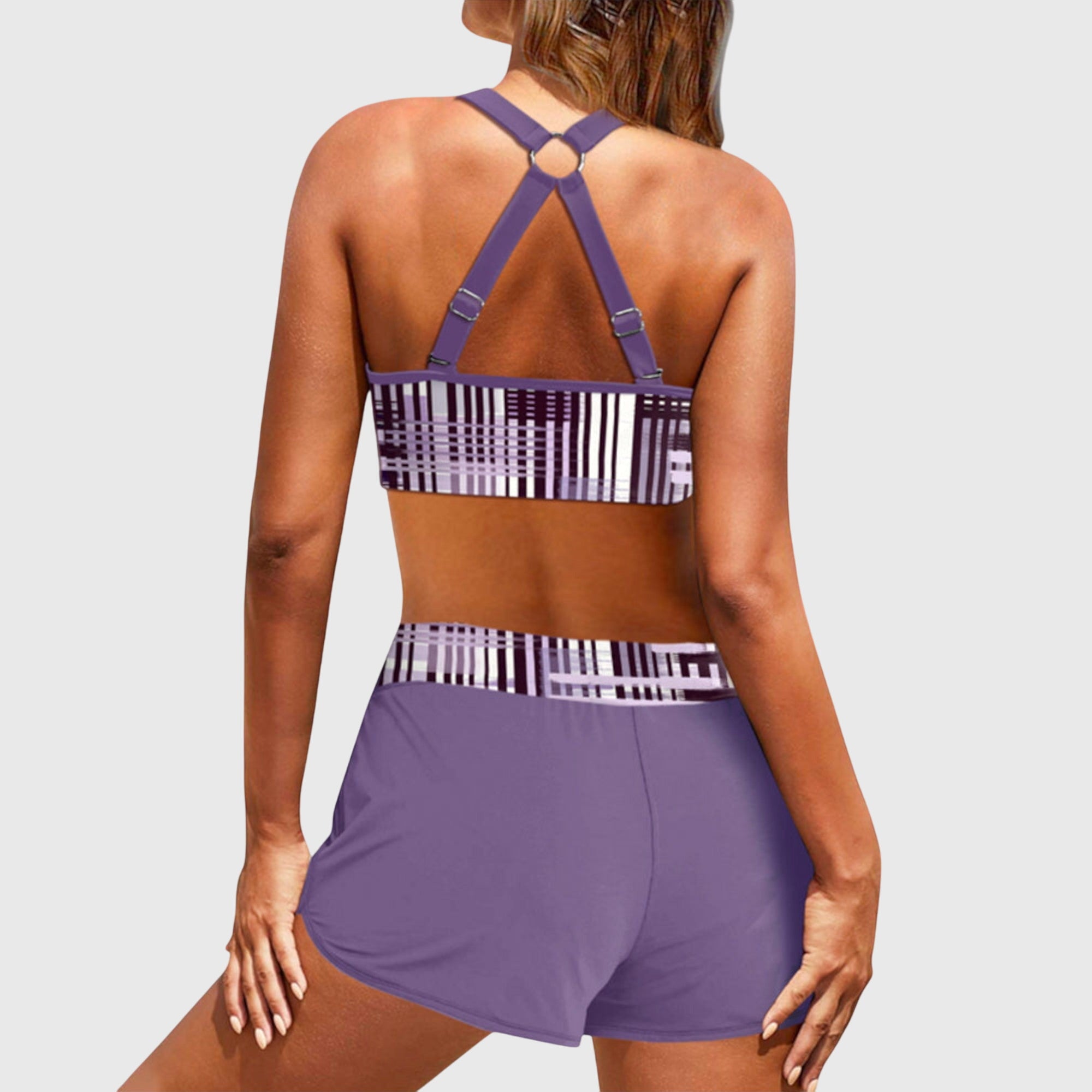 Bikini de cintura alta Vega Madrid Janelle con textura, en color brillante y diseño elegante para playa y piscina.
