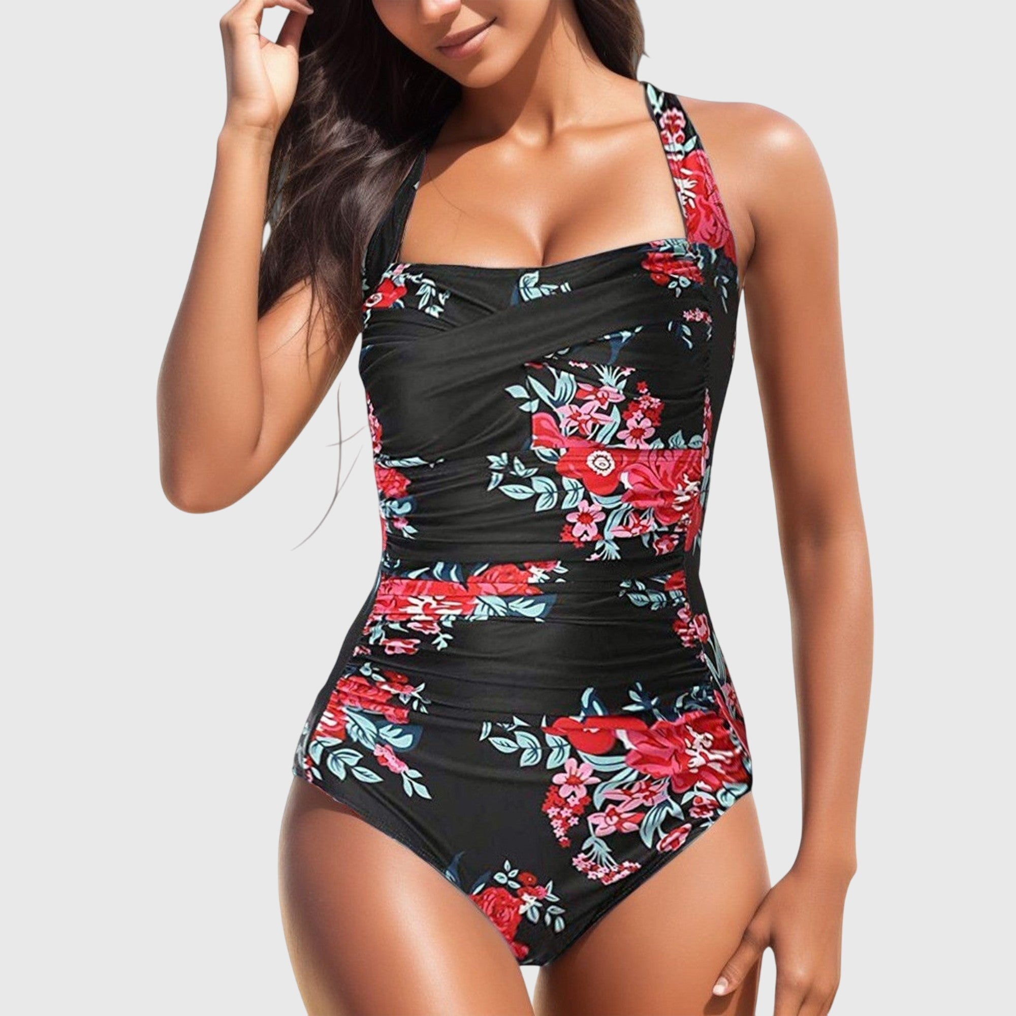 Bañador de una pieza Lina de Vega Madrid en color negro con diseño elegante y escote profundo.