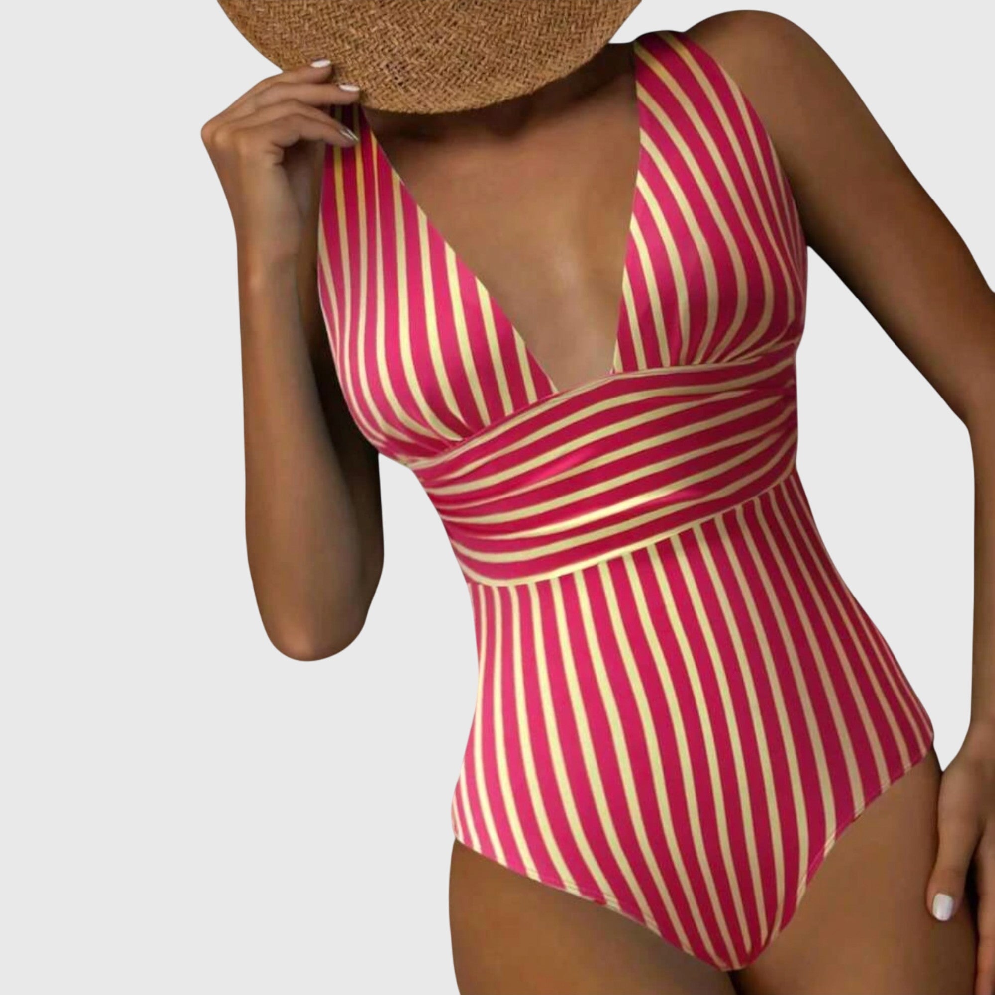 Bañador con rayas Aurora de Vega Madrid, diseño de traje de baño de colores vibrantes y estilo moderno para mujer.