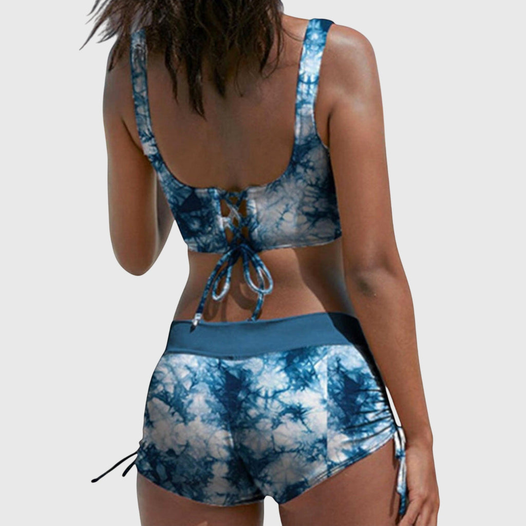 Bikini Anabella de Vega Madrid en color vibrante, con diseño moderno y detalles elegantes para playa y piscina.