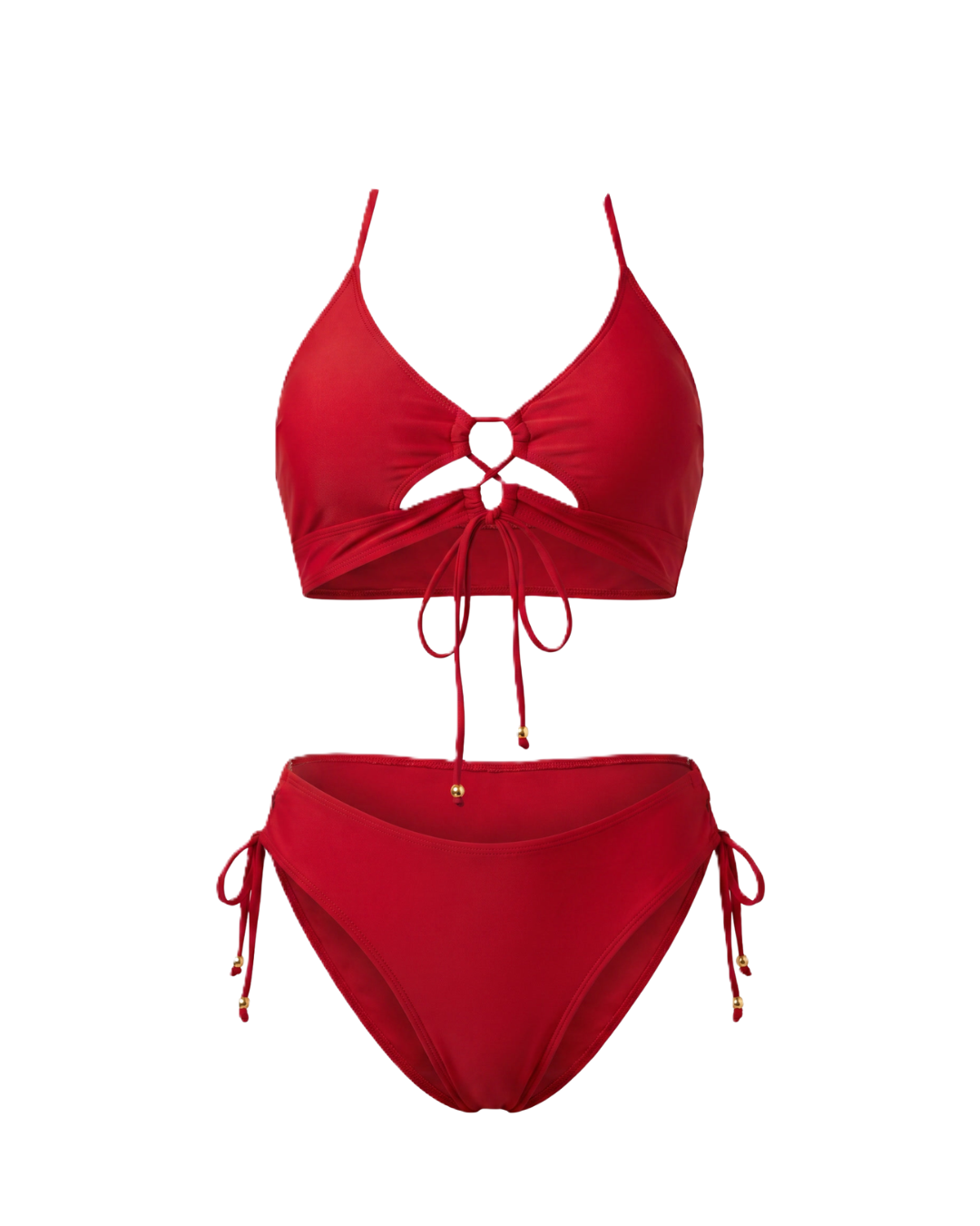 Bikini Mara Atardecer Dorado de Vega Madrid, top y bottom en color dorado con detalles brillantes, ideal para verano.