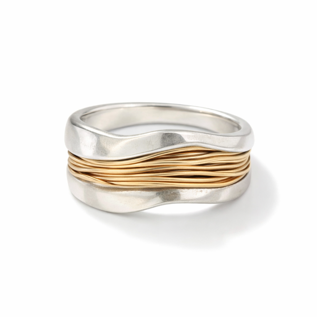 Tejido | Anillo de Plata con Hilos de Oro