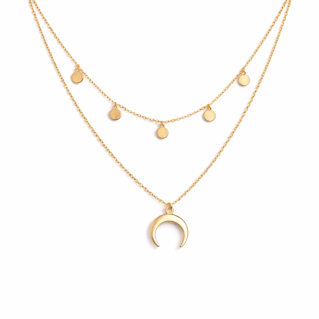 Luna | Collar Dorado Elegante con Motivo de Luna
