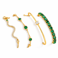 Luna | Set de Pulseras Vintage Verdes con Cristales