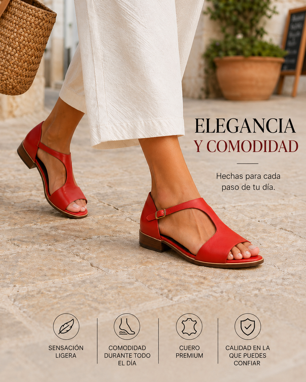 Sandalias Amalfi Comfort de Vega Madrid, con correas y suela acolchada, ideales para verano y uso diario.