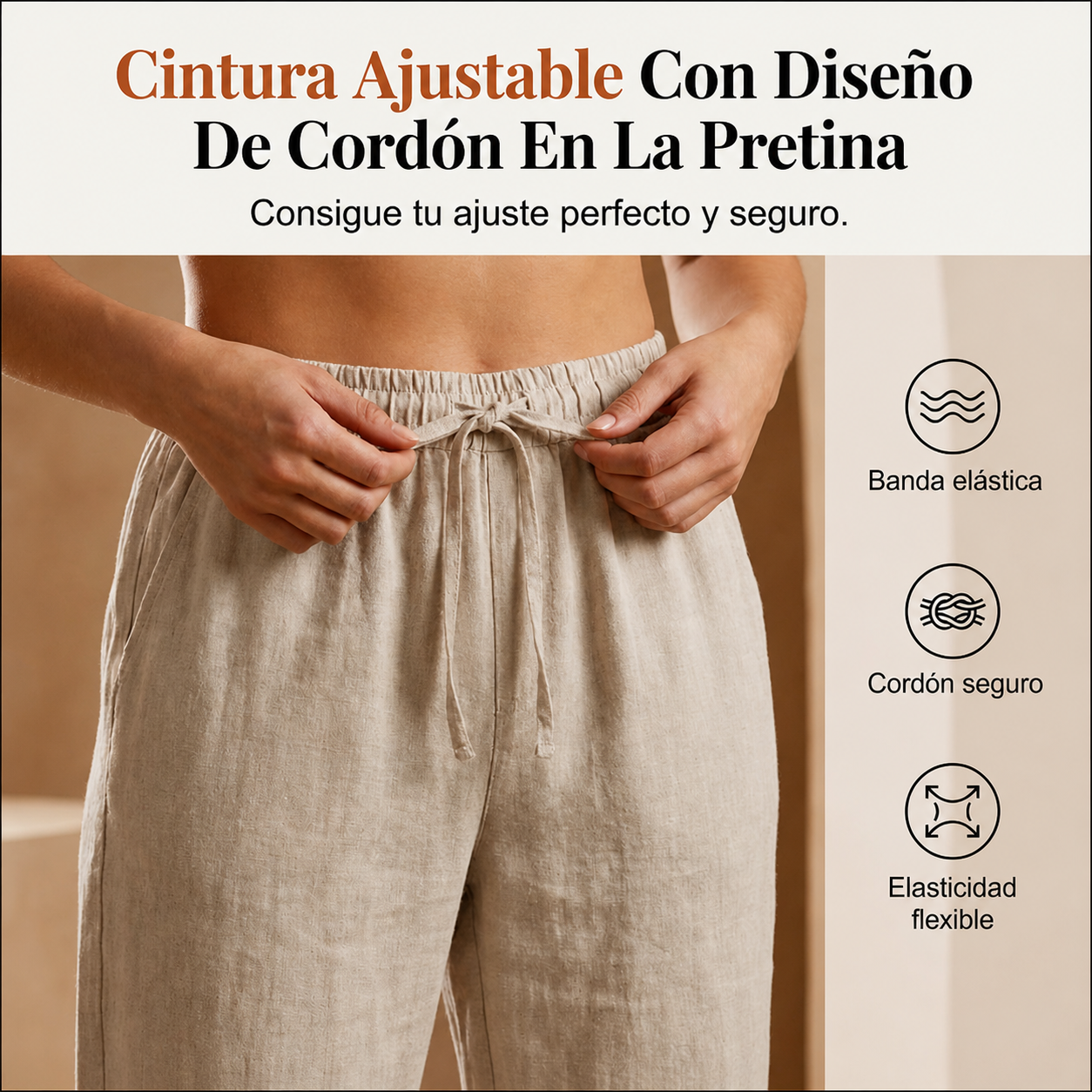 Pantalón tobillero relax Julia de Vega Madrid, estilo cómodo y moderno, en color neutro, con ajuste relajado en la imagen.