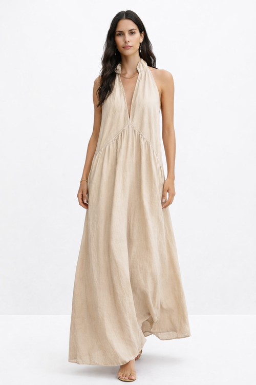 Vestido fluido Catalina de Vega Madrid con diseño relajado y estilo cómodo, suitable para ocasiones casuales y elegantes.