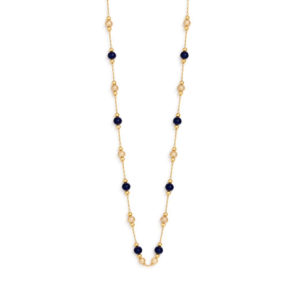 Collar Lulu con Perlas de Piedra Midnight
