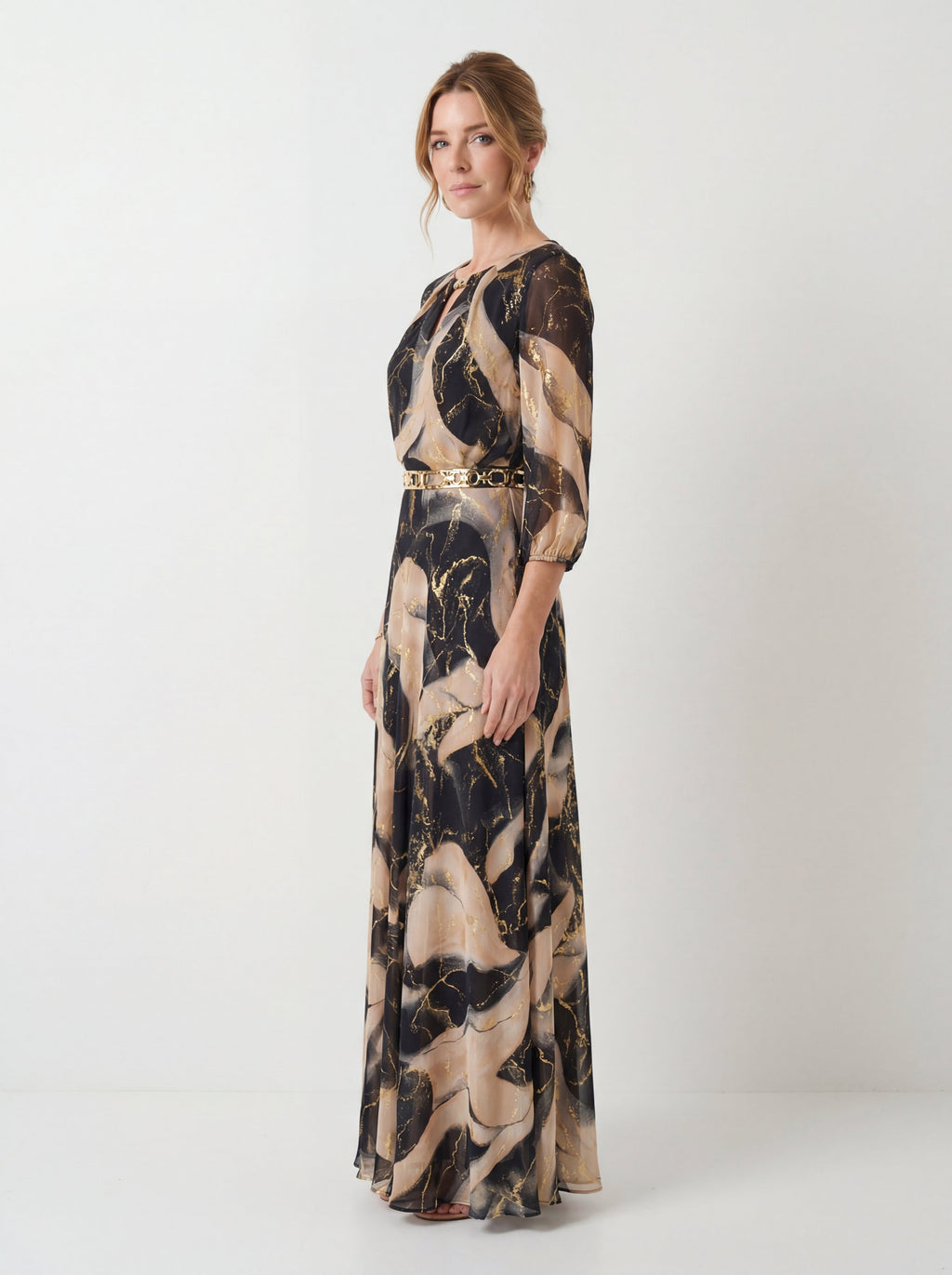 Vestido de Gasa Estampado