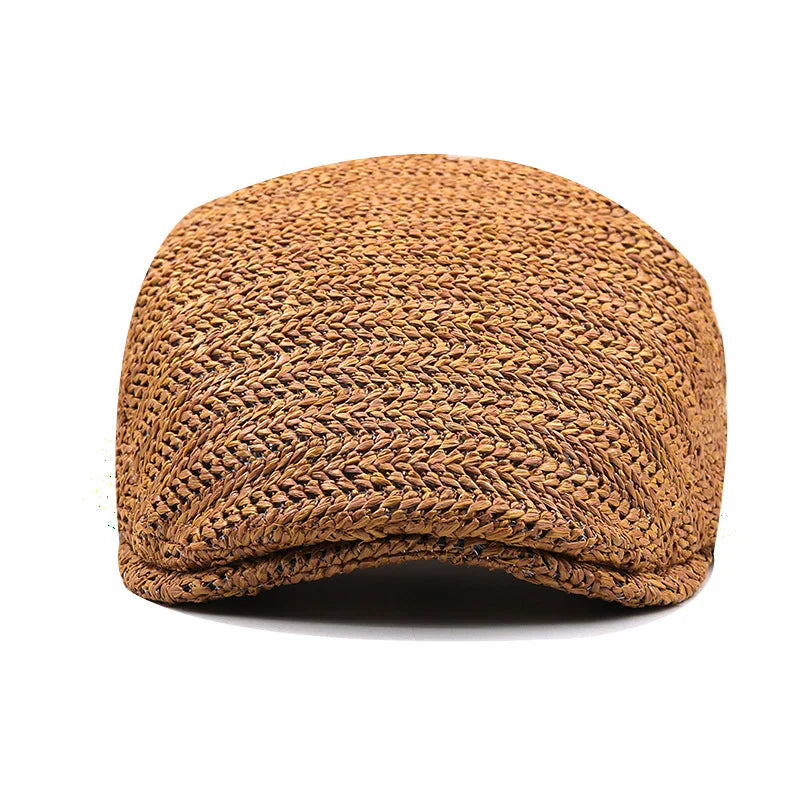Boina de paja ajustable Adrián de verano, estilo casual, con cinta decorativa, para protección solar, de la marca Vega Madrid.