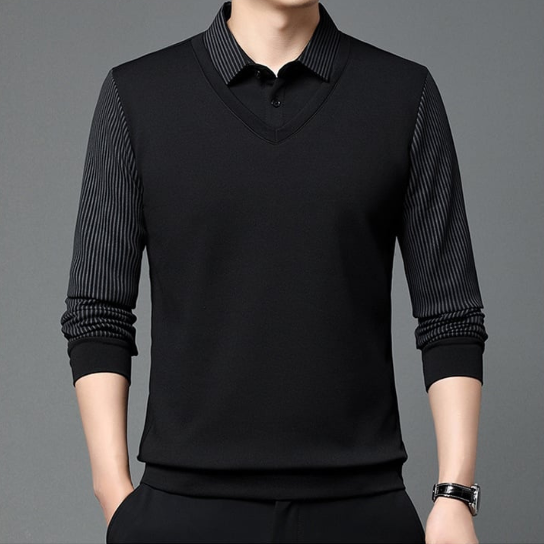 Enzo | Camisa de Dos Piezas con Cuello Rayado - Vega Madrid