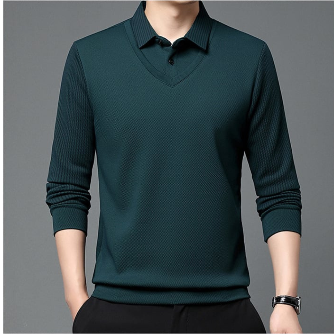 Enzo | Camisa de Dos Piezas con Cuello Rayado - Vega Madrid