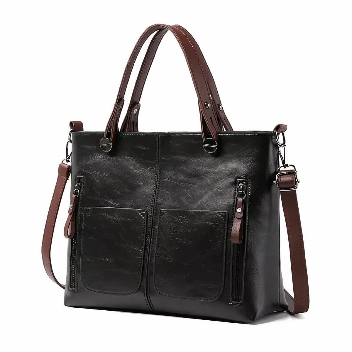 Bolso de piel Sydney de Vega Madrid, bolso versátil con asas y cierre, en tono marrón, con detalles elegantes y acabado suave.