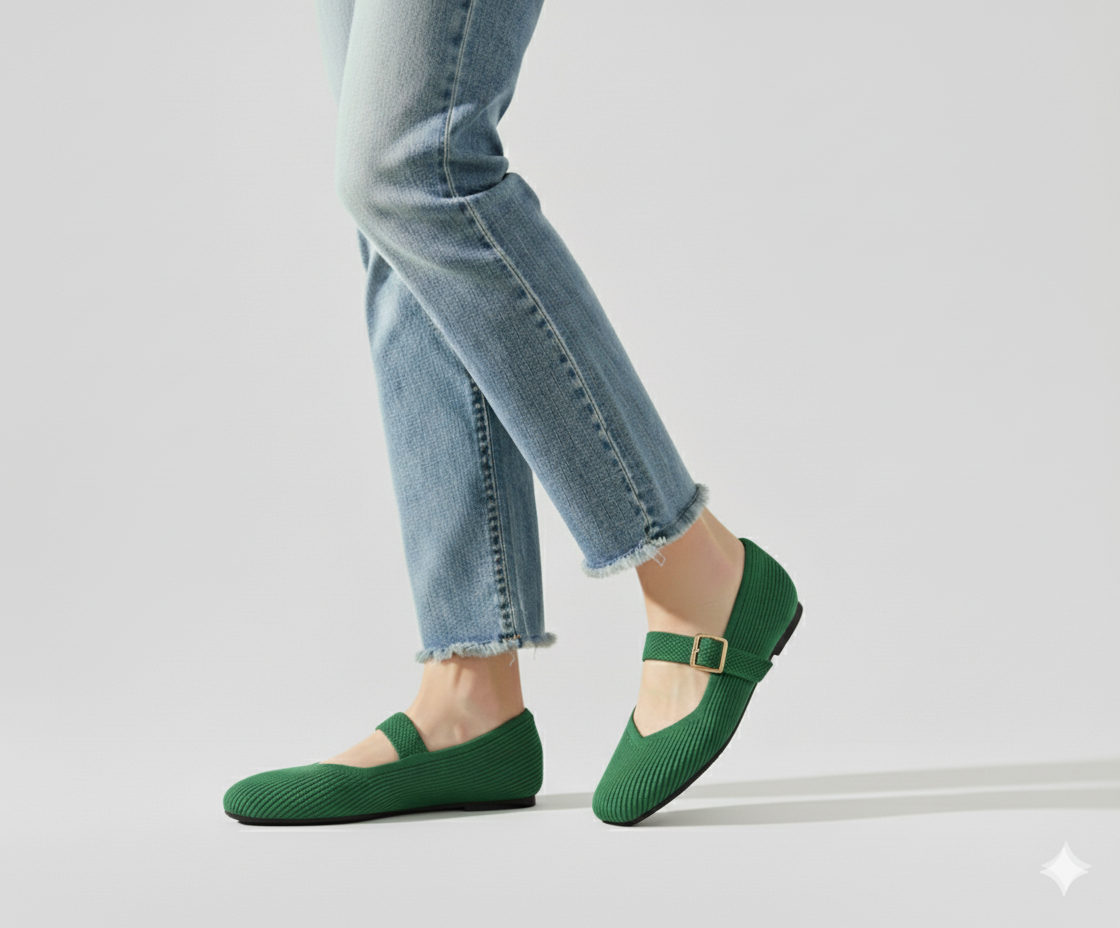 Bailarina Aveline de Vega Madrid en color elegante, con diseño de punto y estilo sofisticado para mujer.