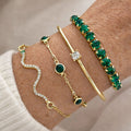 Set de Pulseras con Piedra Verde