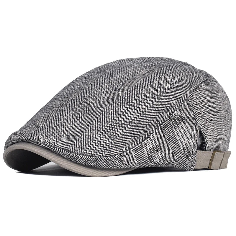 Gorra Tweed Heritage Elías de Vega Madrid, estilo clásico y elegante en tela de tweed con bordado sutil en color neutro.