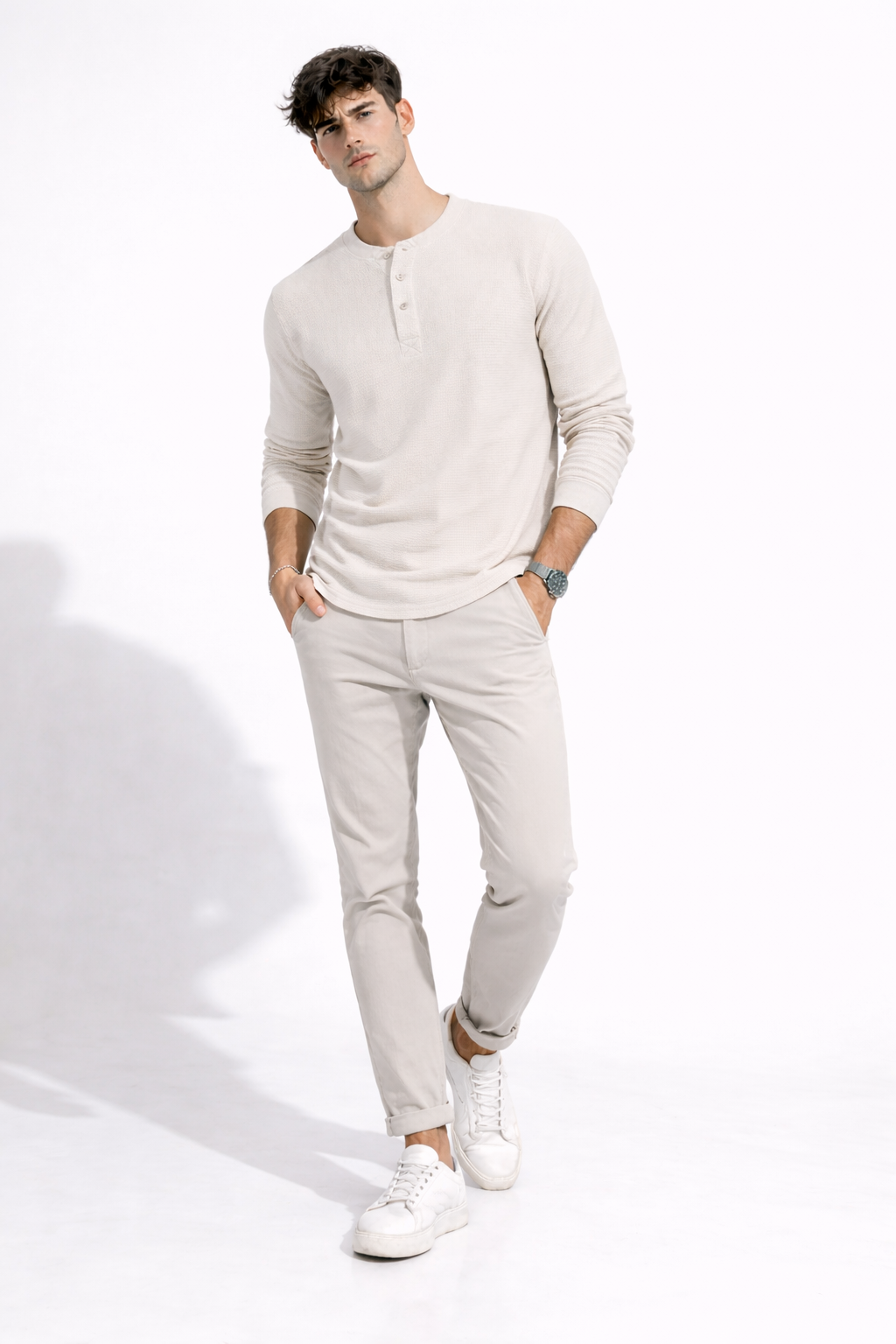 Marco | Camiseta Henley Texturizada con Botones Frontales - Vega Madrid