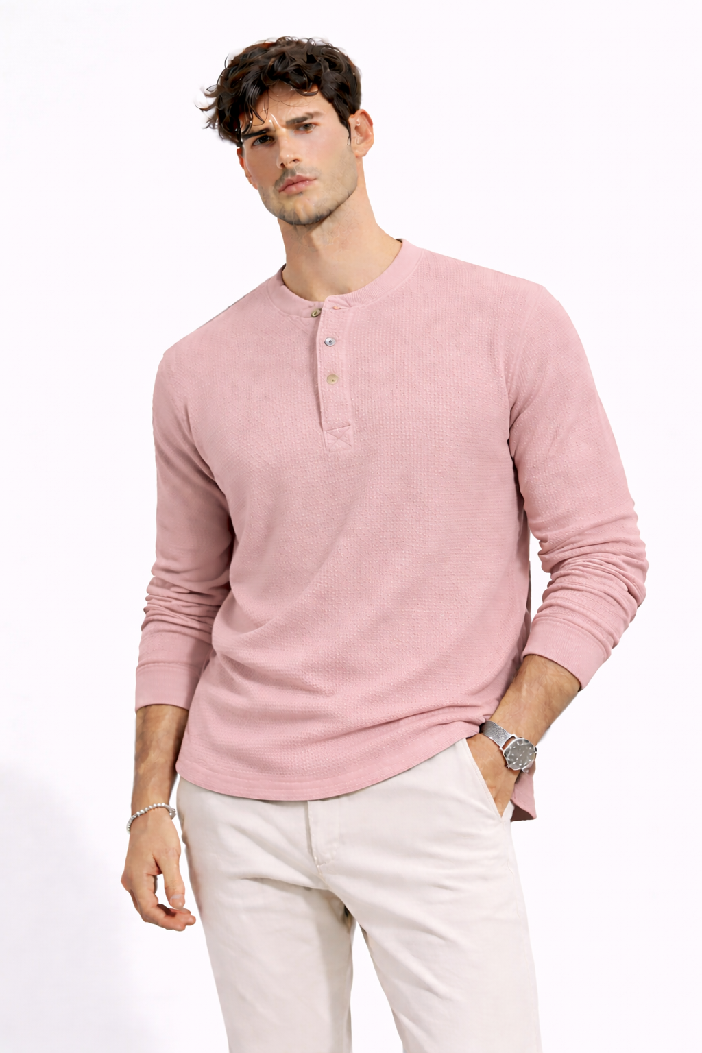 Marco | Camiseta Henley Texturizada con Botones Frontales - Vega Madrid