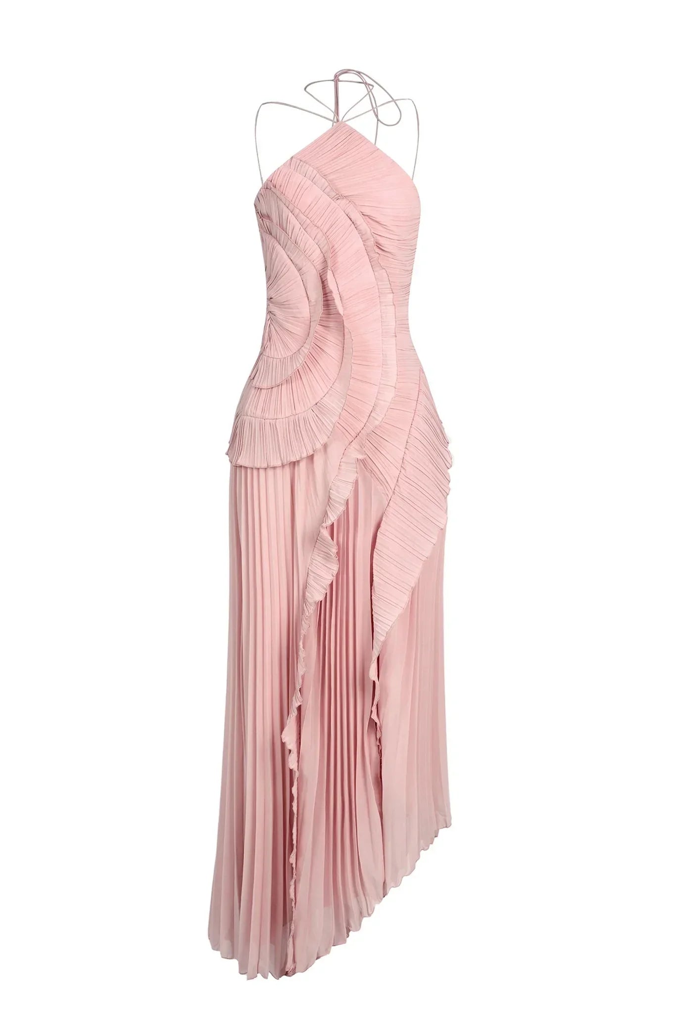 Marina I Vestido Elegante con Volantes y Corte Asimétrico - Vega Madrid