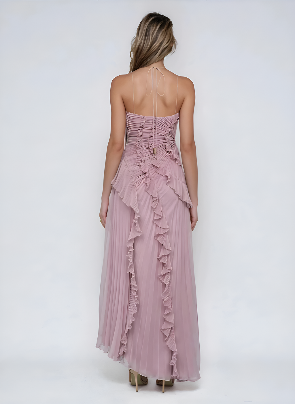 Marina I Vestido Elegante con Volantes y Corte Asimétrico - Vega Madrid