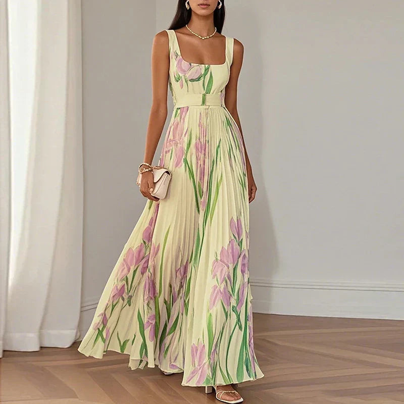 Oriah | Vestido largo floral con corte evasé