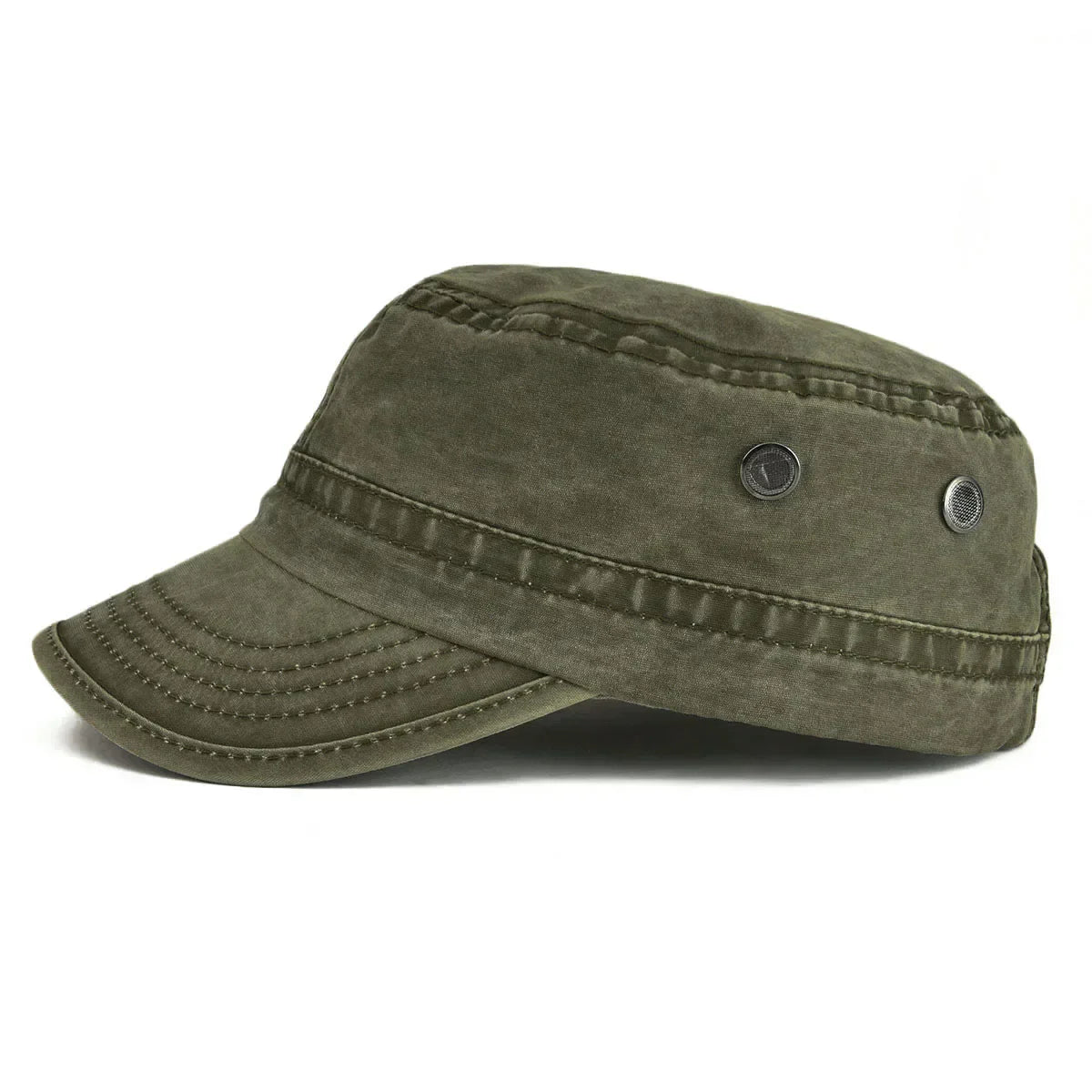 Gorra vintage resistente Diego de la marca Vega Madrid, con diseño clásico y material duradero, vista frontal en color oscuro.