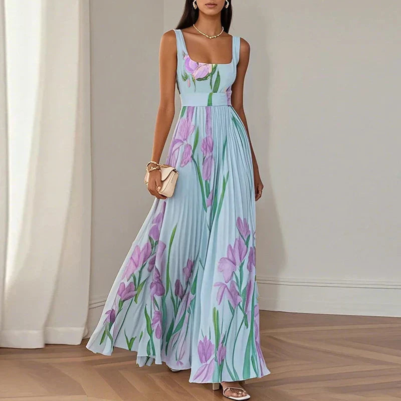 Oriah | Vestido largo floral con corte evasé