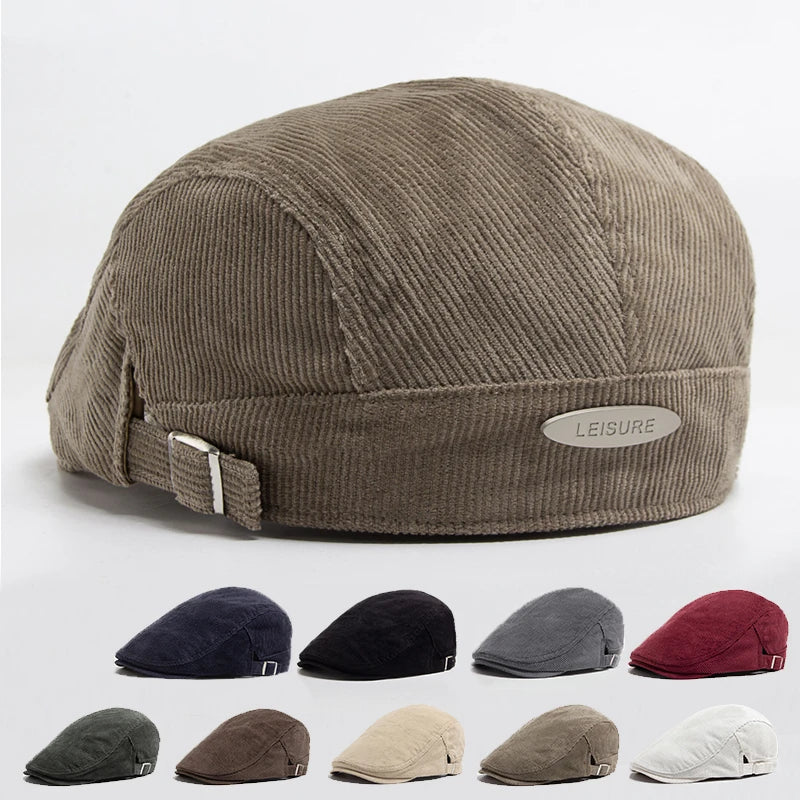 Gorra de pana para hombre Vega Madrid, estilo casual, con visera y diseño en color beige, sobre fondo neutro.