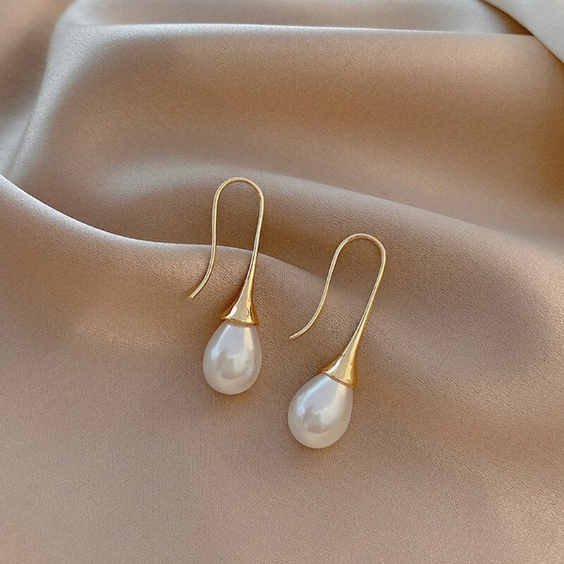 Pendientes Colgantes de Perlas