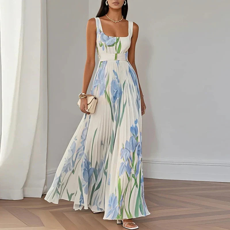 Oriah | Vestido largo floral con corte evasé