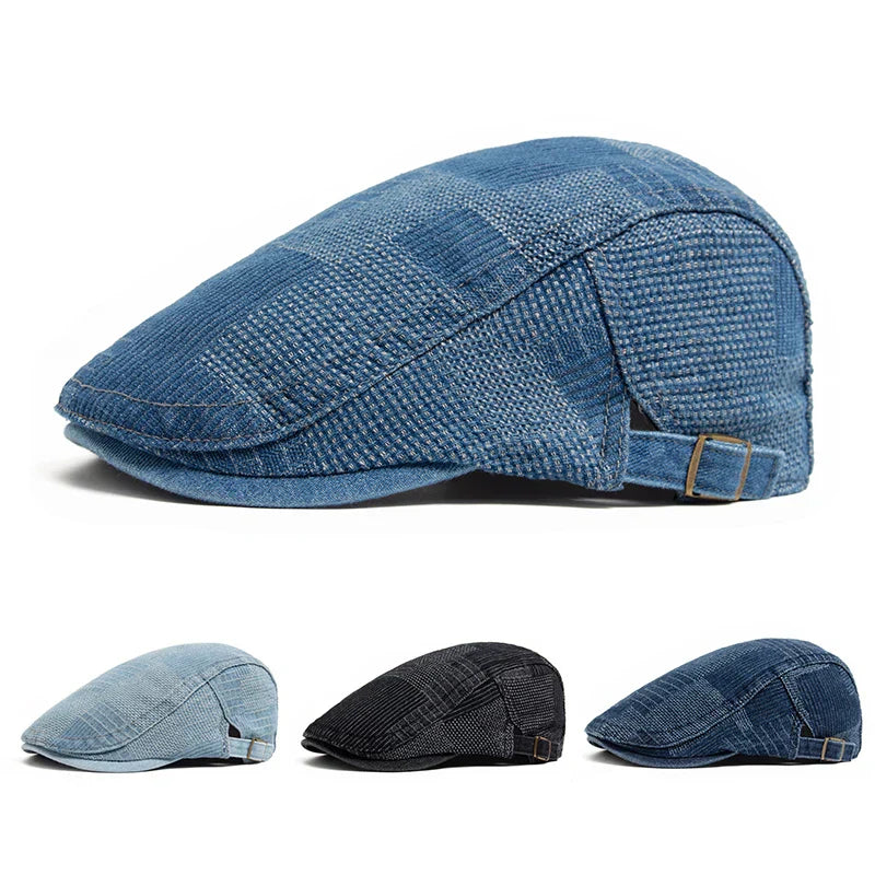 Gorra Capri de mezclilla Nico de Vega Madrid, estilo casual con diseño en denim azul y visera curva.