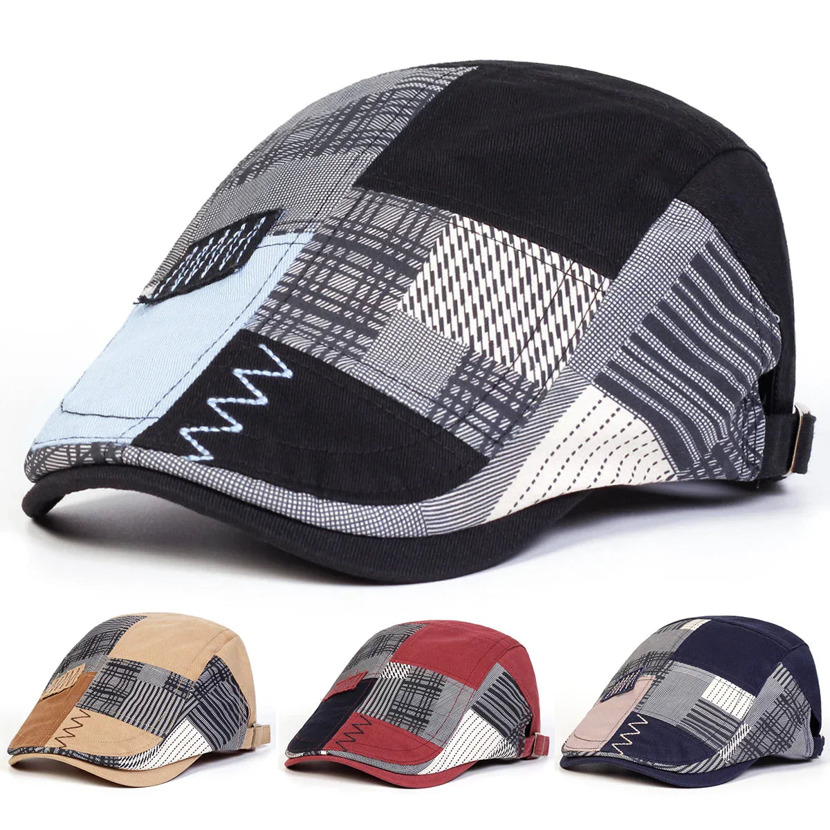 Gorra patchwork para hombre de la marca Vega Madrid, con diseño colorido y estilo casual.