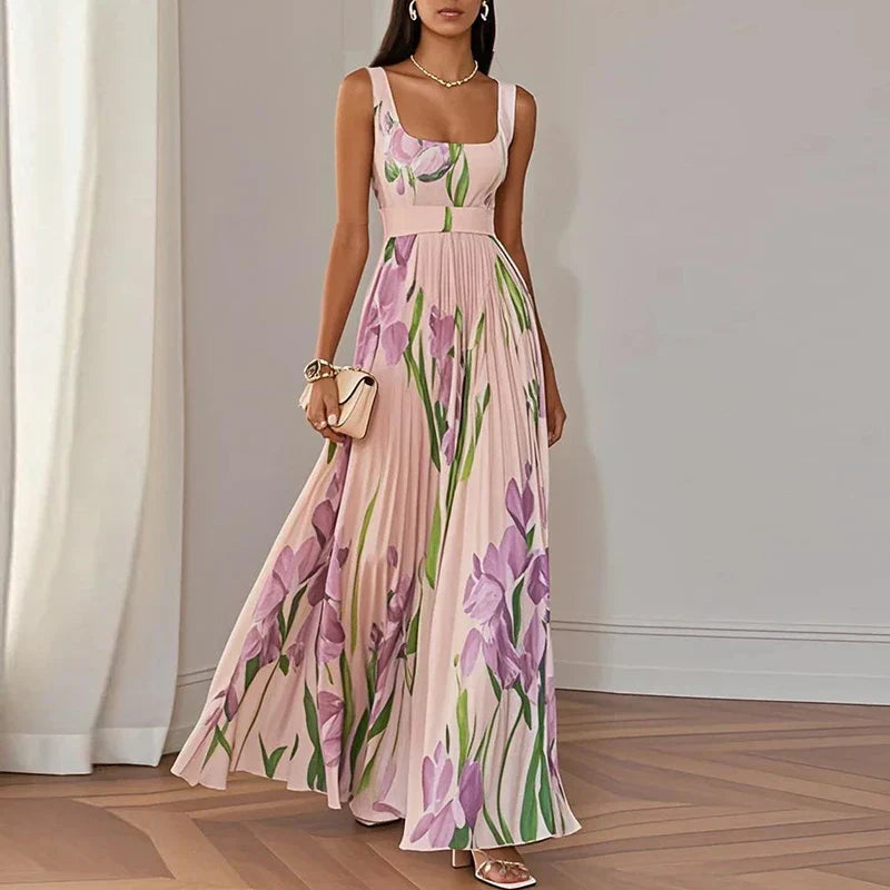 Oriah | Vestido largo floral con corte evasé