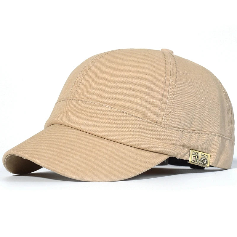 Gorra de algodón para hombre Andrés de Vega Madrid, vista frontal, con diseño clásico y color neutro.