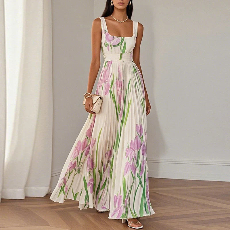 Oriah | Vestido largo floral con corte evasé