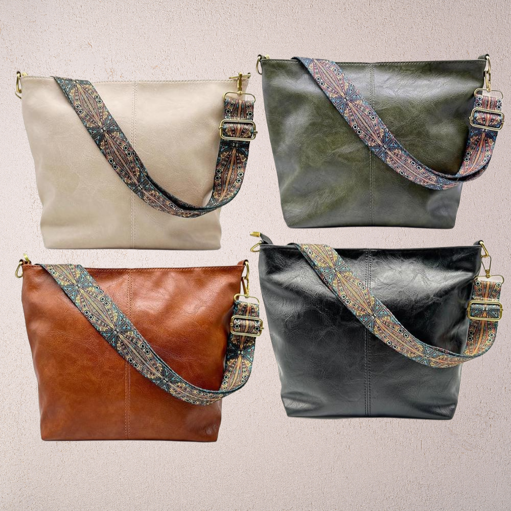 Bolso tote de piel Sofia de Vega Madrid, bolso de mano grande con asas y acabado en piel suave en color neutro.