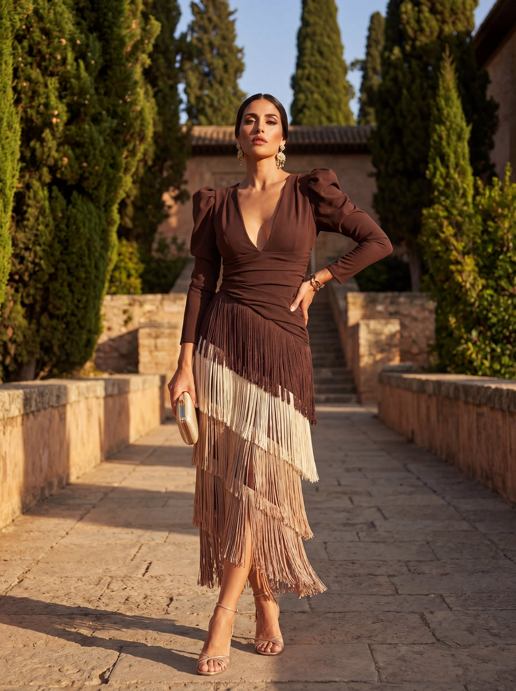 Vestido Ronda con Flecos
