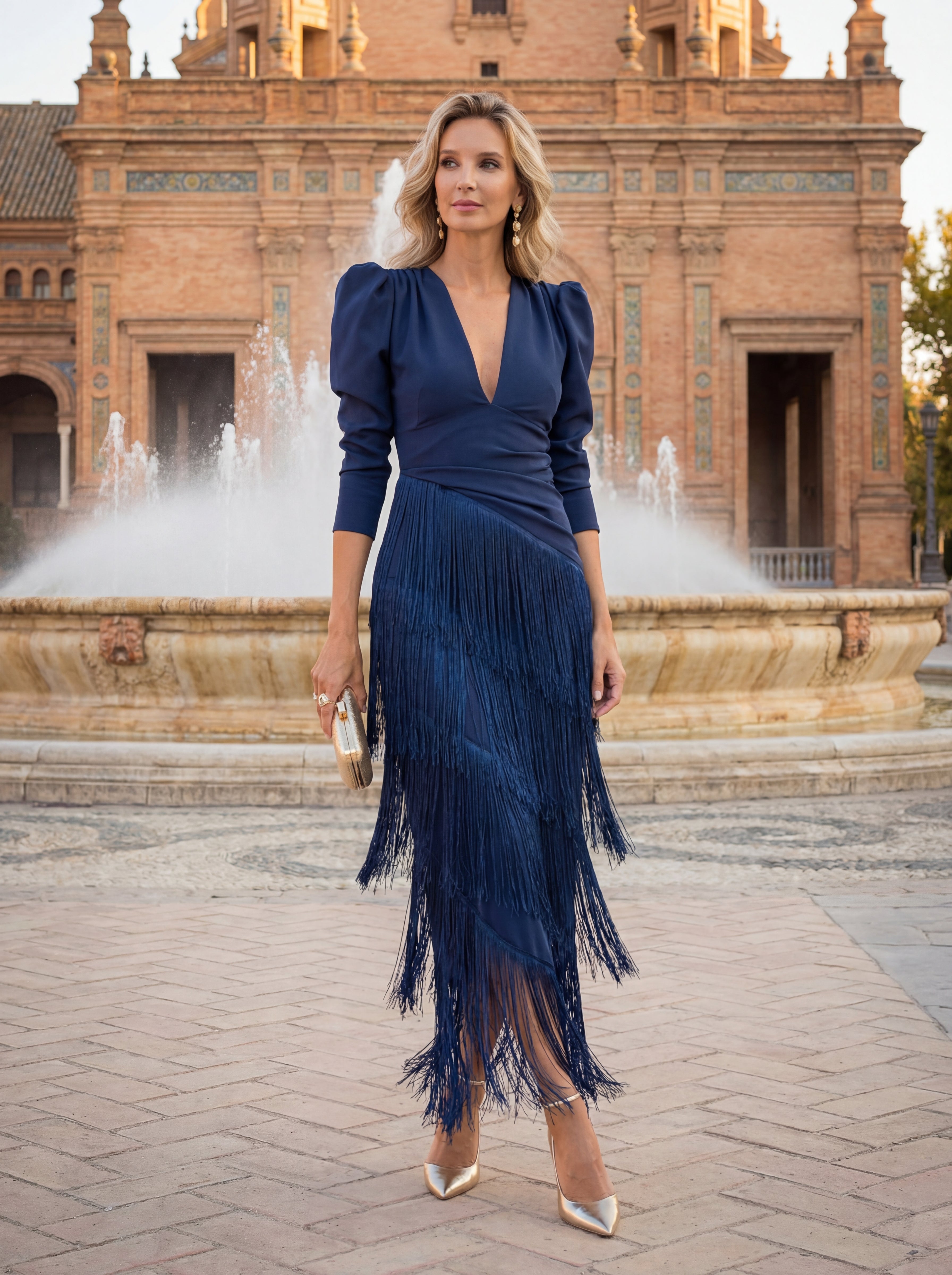 Vestido Ronda con Flecos