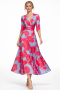 Sofía | Vestido Largo Floral Rojo Elegante - Vega Madrid