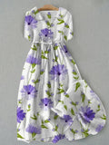 Vestido de mujer Zahara de Vega Madrid con estampado de flores silvestres, estilo vintage, ideal para verano y ajuste ajustable.