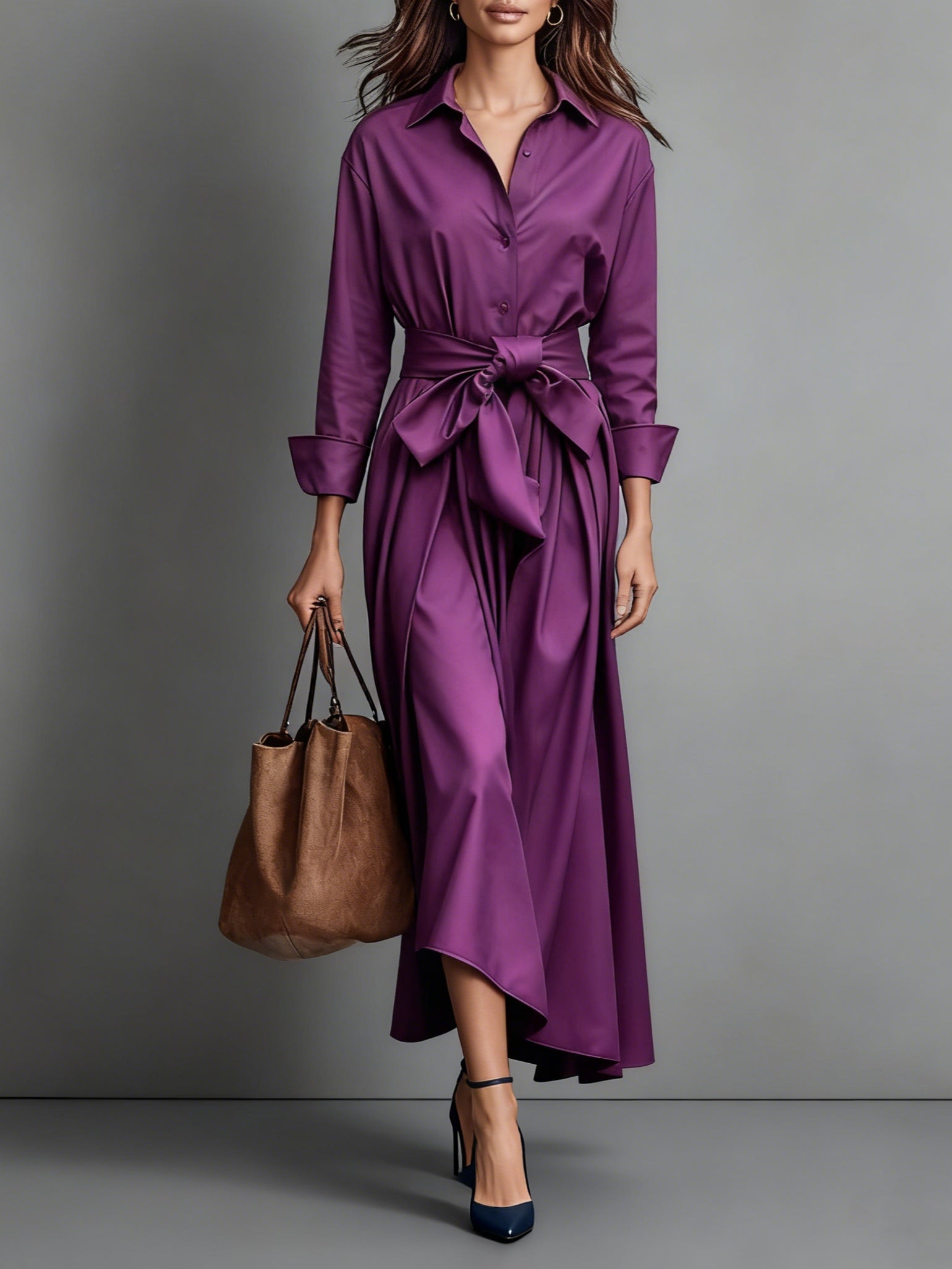 Vestido elegante Marisa de Vega Madrid con detalle de lazo, en color y corte sofisticados, para ocasiones especiales.